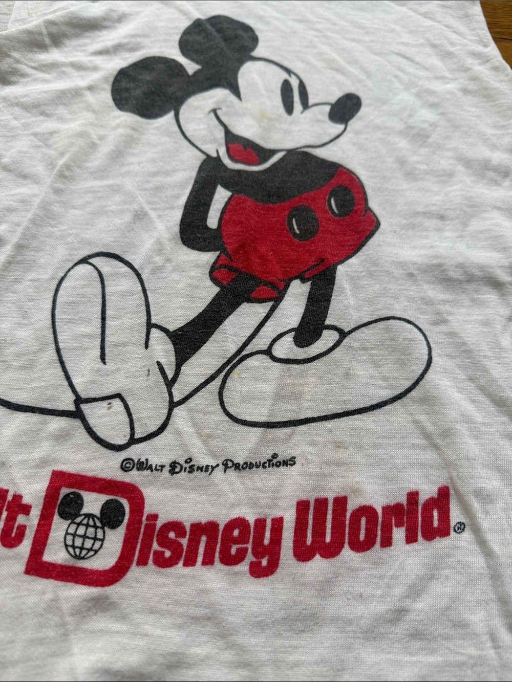 Vintage Disney White Tank Top with Mickey Mouse 90s - Picture 2 of 4